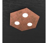 EXAGON PLAFONIERA 3 LUCI FOGLIA RAME 1142-PP-FR