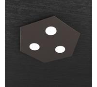 EXAGON PLAFONIERA 3 LUCI MARRONE 1142-PP-MA