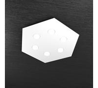 Plafoniera Moderna Esagonale Hexagon Metallo Bianco 6 Luci Led 12X6W