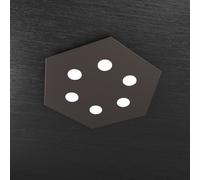 EXAGON PLAFONIERA 6 LUCI MARRONE 1142-PG-MA