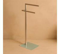 exagonshop Piantana Portasciugamani con Base in Vetro temperato e Acciaio Cromo 810004