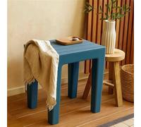 exagonshop Sgabello Bagno in plastica Blu Pastello Woody 130105