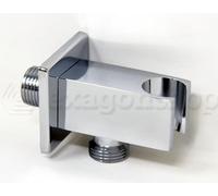 Exagonshop Supporto Con Presa Acqua Quadra Ottone Cromato