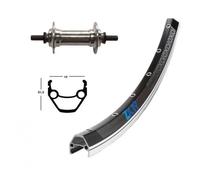 Exal Ruota Anteriore Zx 19 28´´ V-brake Black / Silver