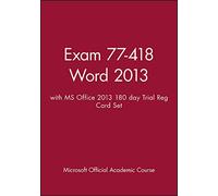 Exam 77-418 Word 2013 with MS Office 2013 180 day Trial Reg Card Set