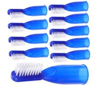 EXAOMBLE 10 Pezzi Mini Spazzolini da Dito in Plastico Blu per Prigione, Facili da Trasportare, Leggeri la Pulizia Orale degli Detenuti