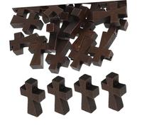 EXAOMBLE 150 Pezzi Piccola Legno: Crocifissi in Legno Con Perline Pendenti - Croci Preghiera Pendenti Per Gioielli, Riempitivi Per Uova