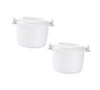 EXAOMBLE 2 pezzi Microwave Rice Cooker Small Portable Rice Cooking Tool in High Temperature Resistant Plastic Large Capacity Steamer Box For Veggies And Noodles Practical Lunch Container