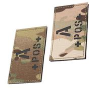 EXAOMBLE 2 pezzi Patches Camouflage per Tipo Sangue A con Design a per e Attrezzatura per Emergenze