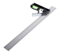 EXAOMBLE 2 Pezzi Righello Quadrato in Acciaio Inossidabile 300mm con Testa Quadrata Antiruggine e Robusto per Misurazioni Angolo 45/90° Strumenti Professionali Falegnameria