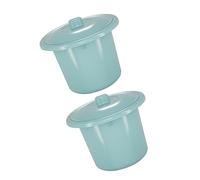 EXAOMBLE 2pezzi Orinatoi Con Coperchio Portatili Unisex Per Ragazzo Ragazza e Adulti Vasino Da Letto Robusto e Compatto Antiodore Per Uso Domestico