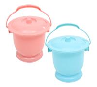 EXAOMBLE 2pezzi Pottino Portatile Per Anziani Con Coperchio Vasino Per Adulti Maneggevole e Facile Da Pulire Per Uso Domestico e Notturno