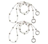 EXAOMBLE 2pz Catene per Borsa Perline di Cristallo Trasparenti, Tracolle Fai da Te in Acrilico, Accessori Pratici ed Eleganti per Borse e Braccialetti DIY