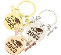 EXAOMBLE 3 Pezzi Portachiavi Acciaio Inossidabile 2023 Keychain Decor per Back To School Party Design Unico e Portachiavi Fine Anno Scolastico la Stagione di Laurea