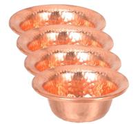 EXAOMBLE 4 Pezzi Ciotola in Rame Liscia e Compatta per Offerte Buddiste, Contenitore Decorativo Sacro per Cerimonie e Meditazione nel Buddismo