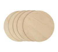 EXAOMBLE 5 Pezzi Cerchi di Legno Rotondi in Materiale Sintetico per Decorazioni Fai da Te, Tavole Tonde Khaki, Adatti per Casa e Feste
