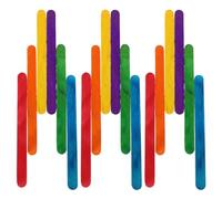 EXAOMBLE 500 Pezzi Bastoncini di Legno Colorati per Gelati e Dessert, Riutilizzabili, Dimensioni 114x10x2 Mm, per Lavoretti Creativi e Materiali per Arte in Classe