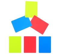EXAOMBLE 6 Pezzi Carte Arbitro Calcio in PVC Spesso Colori Rosso Giallo e Blu Segnalazione Espulsioni e Ammonizioni per Arbitri Calcio Basket e Sport Kit Ufficiali per Competizioni e Stadi