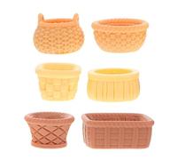 EXAOMBLE 6 Pezzi Miniature Dollhouse Accessories Tiny Resin Craft For Diy Landscaping Small Fruit And Bread For Office Desk Decor