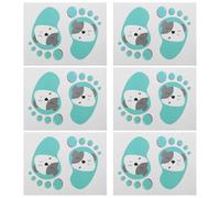 EXAOMBLE Adesivi per Pavimenti a Impronta Cartoon e Studenti, 12 Paia in Pvc Spesso e Resistente, per Interni ed Esterni per Mantenere la Distanza Sociale