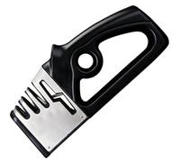 EXAOMBLE Affilacoltelli Manuale 4 in 1 per Coltelli da Cucina Manico Ergonomico, Corpo in Plastica e Acciaio, Affila Forbici e Lame in Modo Rapido e Sicuro