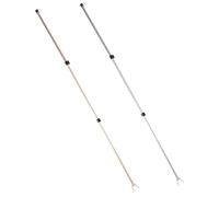 EXAOMBLE Asta Appendiabiti Telescopica in Alluminio 2 Pezzi, Bastone Stendibiancheria Retrattile per Uso Domestico, Palo per Abiti Lunghi Ganci, Adatto per Armadi e Balconi, Leggero