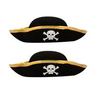 EXAOMBLE Cappello da Pirata Accessorio Realistico 2 Pezzi per Cosplay in Fibra di Bambù per Adulto, per Feste a Tema Pirati e Drammatizzazioni