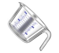 EXAOMBLE Caraffa Graduata in Vetro 500ml Riutilizzabile Facile da Pulire Tazza da Latte Resistente al Calore per Cucina e Cottura