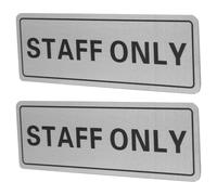 EXAOMBLE Cartelli in Alluminio 150X50Mm 2 Pezzi, Cartelli per Porte Riservati al Personale Grafica ad Alto Riconoscimento per Uffici e Aree Private