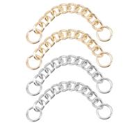 EXAOMBLE Catene per Scarpe DIY 4 Pezzi in Ferro Decorativo Oro e Argento per Migliorare L'aspetto delle Scarpe, Accessori Delicati e Semplici per Scuola e Fai da Te