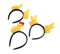 EXAOMBLE Cerchietto per Chioma Creativo Gesti a Mano 3 Pezzi Giallo, Design Espressivo e Divertente, per Uscite Casual e Natale