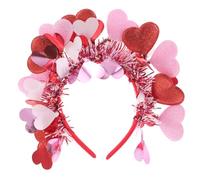 EXAOMBLE Cerchietto Rosso e Rosa per Chioma a Forma di Cuore con Design Glitter Elegante Accessorio Versatile per Feste di Compleanno e Party Singoli