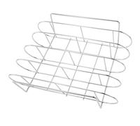 EXAOMBLE Cestello Barbecue in Acciaio Inox per Grigliate Domestiche | Argento, Design Ergonomico, Facile da Pulire, per Picnic e Casa, Adatto a Polli e Prosciutti