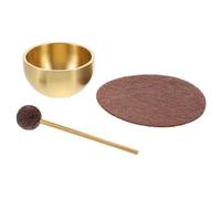 EXAOMBLE Ciotola Sonora in Metallo e Armoniosi per Meditazione e Yoga Set di 1 con Mallet e Cuscino per Rilassamento e Concentrazione Mentale