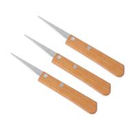 EXAOMBLE Coltelli da Modellismo per Ceramica e Argilla Set da 3 Pezzi in Legno e Acciaio Inox, Utensili per Rifiniture e Scultura, Adatti a Laboratori Artistici e Progetti Manuali