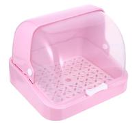 EXAOMBLE Contenitore Porta Biberon Rosa in Pp con Ampio Spazio e Scolapiatti Integrato, Scatola la Conservazione di Biberon e Posate per Ragazzo Ragazza Colore Casuale