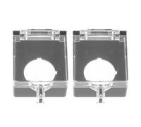 EXAOMBLE Copertura per Pulsante di Arresto Emergenza 22 Mm, Protezione Trasparente in PC Resistente allo Sporco, Custodia Bloccabile 2 Pezzi per Interruttore Industriale Installazione