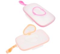 EXAOMBLE Custodia per Salviettine Umidificate da Viaggio 2 Pezzi in Pp e Silicone Design Pratico e Coperchio per Evitare Sporco, per Culla e Soggiorno