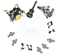 EXAOMBLE Decorazioni Tort Cake Topper Note Musicali in Carta 40 Pezzi, Design Versatile con Chitarra e Microfono, Adatte per Party Musicali e Eventi di Compleanno
