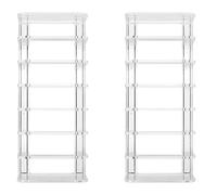 EXAOMBLE Espositore Cosmetici Acrilico Trasparente Design Semplice e Stiloso 7 Scomparti Multiuso Resistente 2 Pezzi per Organizzare Prodotti di Bellezza per Ombretti e Polveri