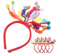 EXAOMBLE Fascia per Chioma 5 Pezzi Pompon Primaverili e Molla, Accessorio Raffinato e Romantico per Feste di Compleanno, Matrimoni e Anniversari