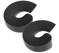 EXAOMBLE Ferma Porte in Plastico Nero a Forma Semicircolare, 2 Pezzi per Bloccare Silenziosamente Porte di Ingresso e Proteggere la Sicurezza