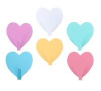 EXAOMBLE Ganci Adesivi a Forma di Cuore in Ferro 6 Pezzi Design Elegante e Capacità di Carico Elevata per Cucina e Bagno senza Forare la Parete