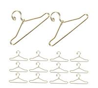 EXAOMBLE Grucce per Vestiti Bambole Mini 40 MM in Metallo Dorato, Appendiabiti per Abiti da Bambola, Set da 24 Pezzi per Organizzazione Cameretta e Decorazione Casa