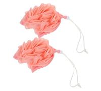 EXAOMBLE Luffa da Bagno Esfoliante 2 Pezzi Corda per Appendere Spugna da Doccia Morbida e Assorbente Scrub Corpo Delicato per Uso Quotidiano e Viaggio Design Sospeso Salvaspazio e