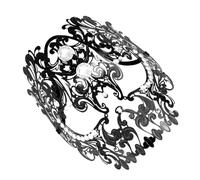 EXAOMBLE Maschera Masquerata Metallo Nero Diamanti per Halloween e Masquerade, Leggera, in Metallo e Acrilico, Design Scheletro Elegante e Creativo per Feste e Balli in Maschera