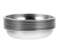 EXAOMBLE Mini Piatti in Acciaio Inox 10 Pezzi per Salse e Condimenti, Piattini Piccoli 8 CM per Dessert e Buffet