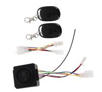 EXAOMBLE Motorcycle Anti-Theft Device con Telecomando Doppio e Allarmi Immediati per Parcheggio Notturno in Plastico Nero per Motociclette