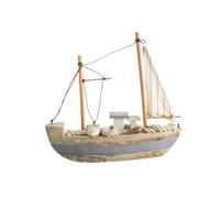EXAOMBLE Ornamento Barchetta a Vela in Legno Stile Decorazione per Ufficio e Photo Props Regalo Elegante per Casa e Tavolo