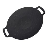 EXAOMBLE Padella per Barbecue Coreana Antiaderente in Pietra Medica Nera, Design Compatto e Semplice, Distribuzione Uniforme del Calore per Cucina a Induzione